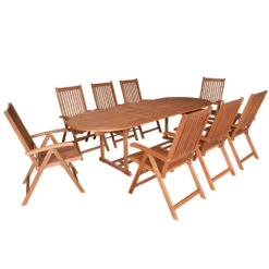 Garten Sitzgruppe Lago 9-teilig Aus Eukalyptus Geölt