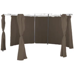 Seitenwand Für Pavillon Rund Ø350 Cm In Steingrau, 6-teiliges Set