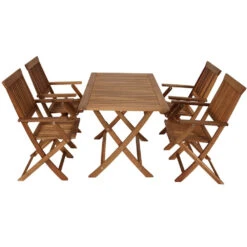 Gartengarnitur Tobago 5-teilig Aus Geöltem Akazienholz