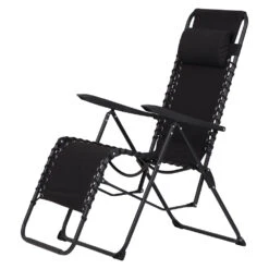 Relaxsessel Klappbar Mit Kopfkissen Und Hammerschlagoptik