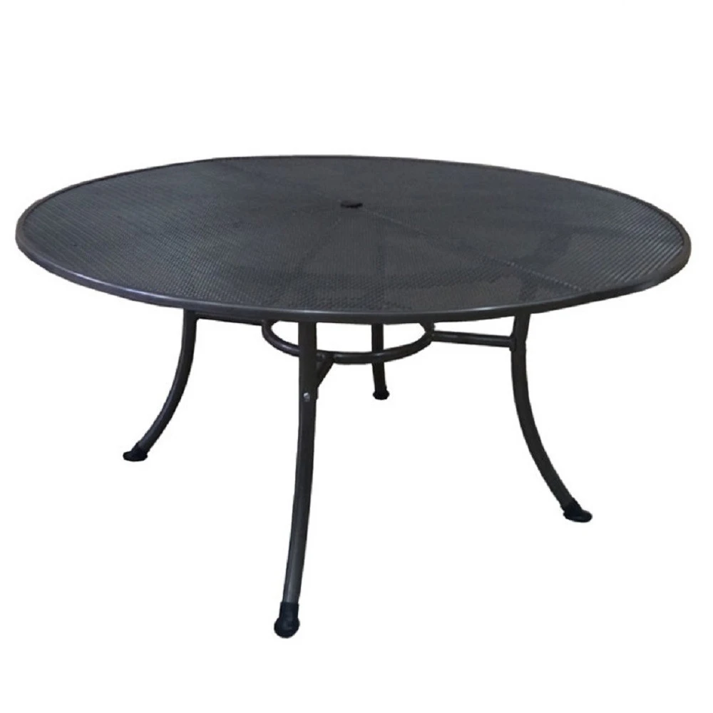 Gartentisch Rivo Rund, 150 X 72 Cm, Eisengrau, Mit Schirmloch