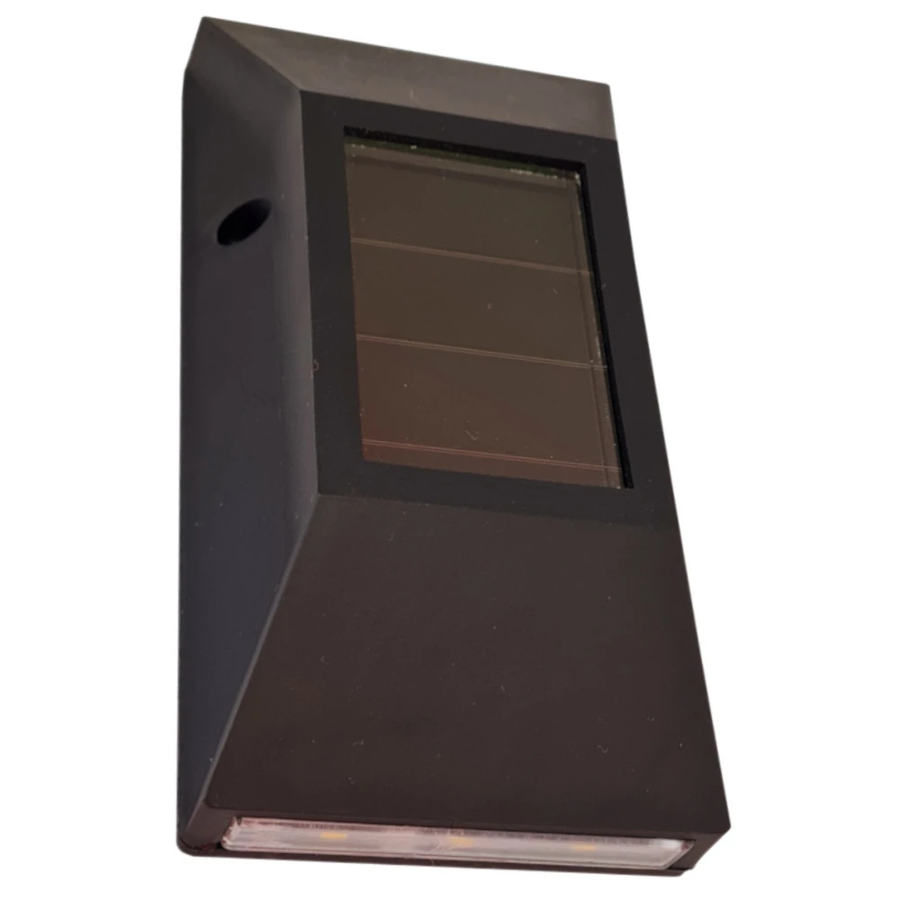 LED-Wandleuchte Solarbetrieben 600 MAh In Schwarz Mit 6 LEDs