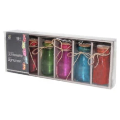 LED-Lichterkette 1,1 M Batteriebetrieben Mit 5 Gläsern Und 15 LEDs