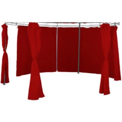 Seitenwand Für Pavillon Rund Ø350 Cm In Burgundrot, 6-teiliges Set