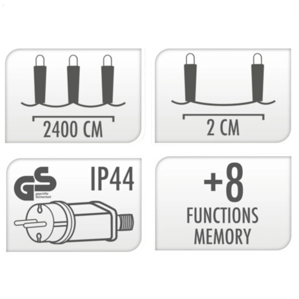 Cluster LED-Lichterkette Mit 1200 LEDs Und 8 Funktionen â Bild 2