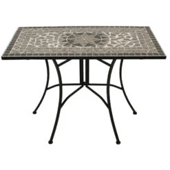 Wandtisch 90 Cm X 45 Cm Rechteckig - Tischplatte Mosaik Grau