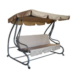 Hollywoodschaukel 4-Sitzer Miami 232 X 120 X 164 Cm Grau / Creme