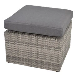 Hocker Valencia Smoke 56x56x34 Cm Mit Aluminiumgestell Und Kissen