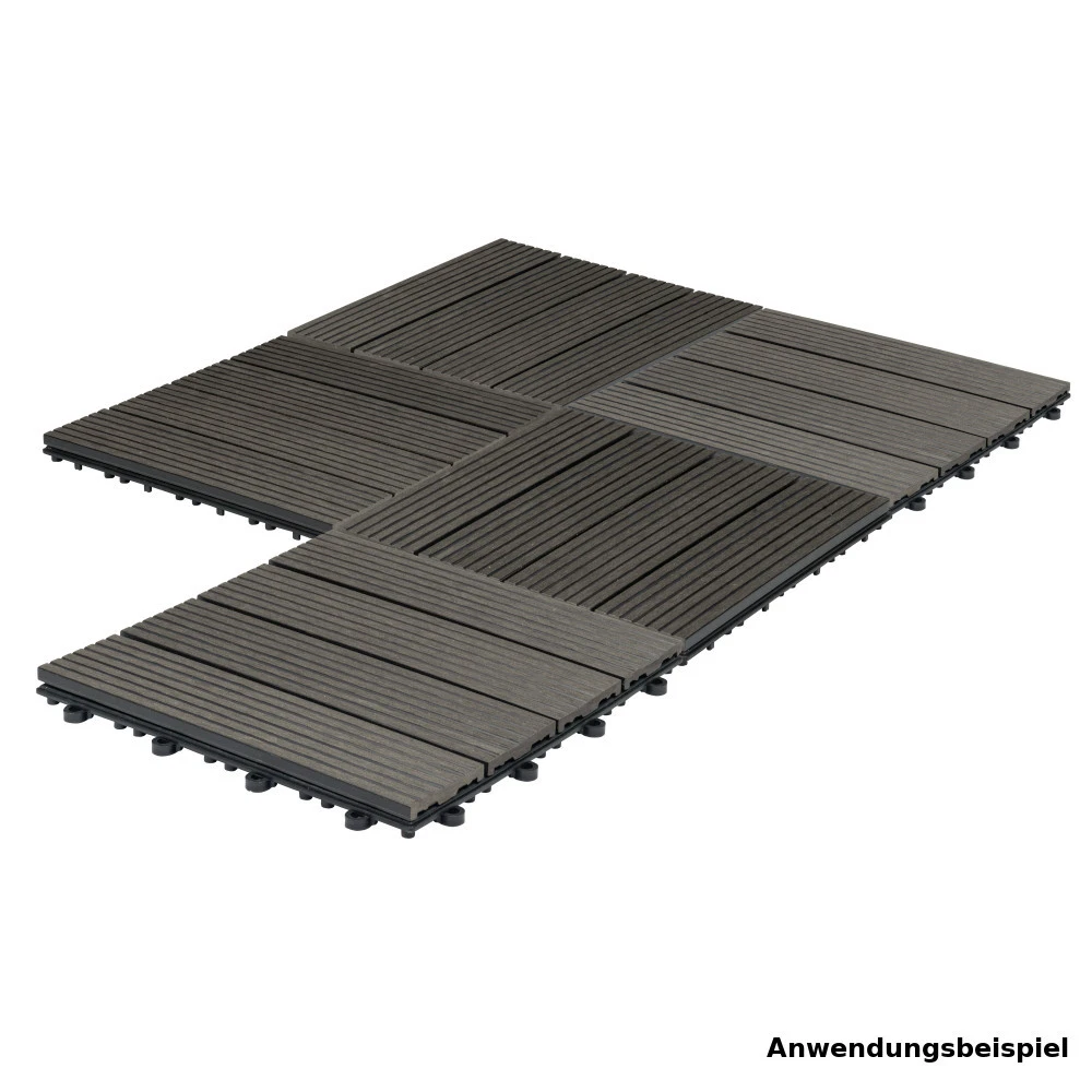 WPC-Fliese 30 X 30 Cm In Dunkelgrau Mit Steck-System - Image 2