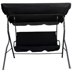 Hollywoodschaukel 3-Sitzer In Schwarz 185 X 110 X 160 Cm