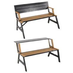 Kombibank Arezzo 2in1 Gartenbank Und Tisch, Teakoptik