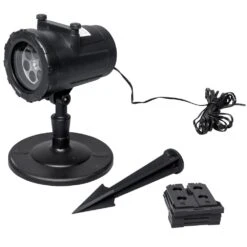 LED Projektor Aus Kunststoff In Schwarz Mit 4 Motiven