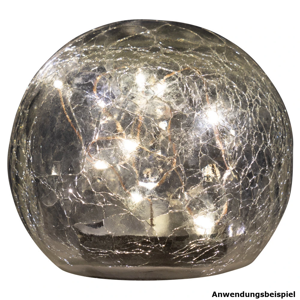 LED-Crashglas Kugel Ø 10 Cm Batteriebetrieben Mit 10 Warmweißen LEDs - Image 3