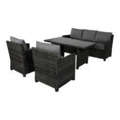 Lounge-Set Dining Jive Rock 4-teilig, 5-Sitzer Mit Tisch Und Sofas