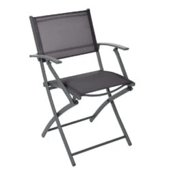 Klappstuhl Mit Stahlgestell Und Polyesterbespannung In Anthrazit