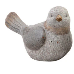 Deko Steinfigur Spatz Aus Magnesium In 2 Verschiedenen Modellen