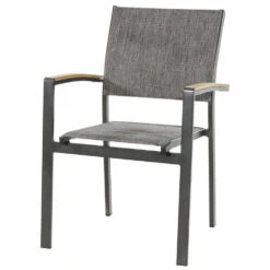 Stapelstuhl „Arezzo“ Mit Aluminiumgestell In Teakoptik