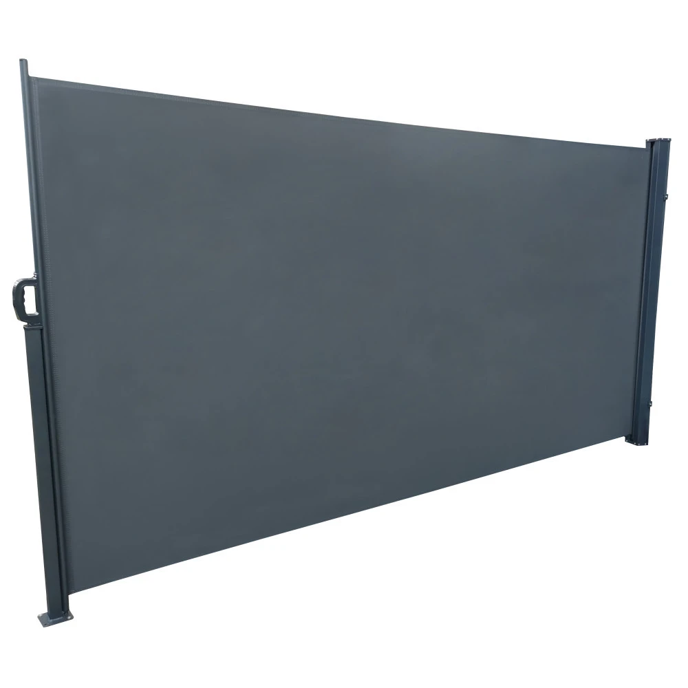 Seitenmarkise Dunkelgrau 3 X 1,6 M Mit Auszug Links