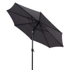 Sonnenschirm Ø 300 Cm Anthrazit Mit Knick Und Kurbel