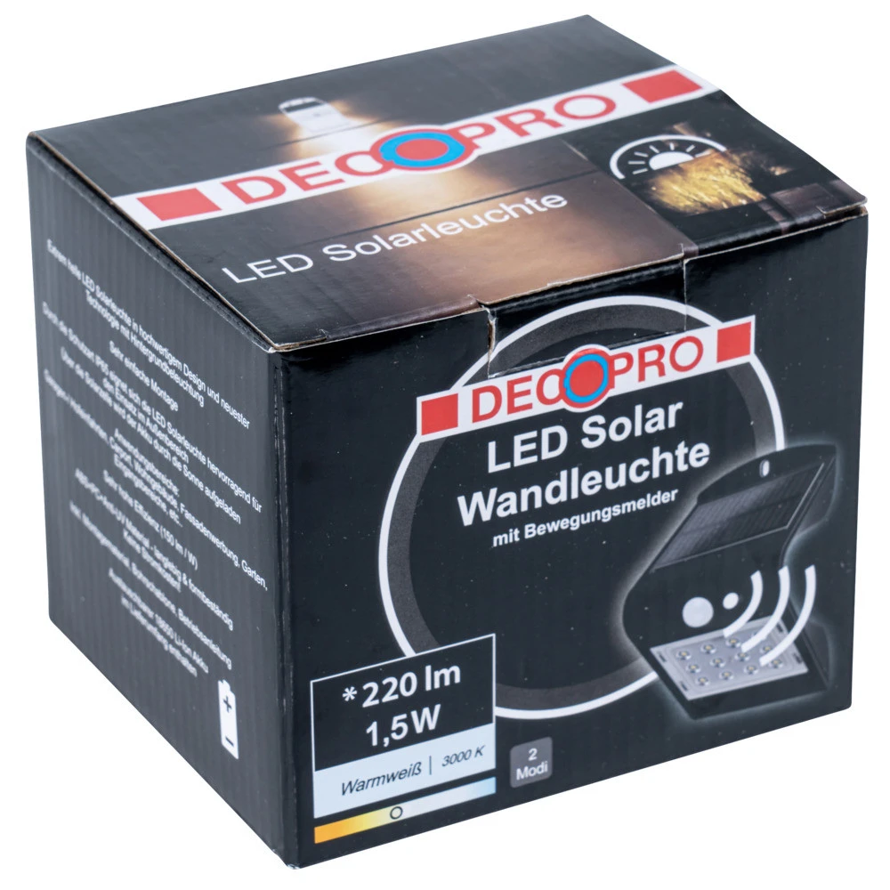 LED-Wandleuchte 1,5 W Solarbetrieben Warmweiß - Image 3