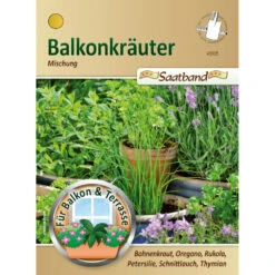 Saatgut BalkonkrĂ€uter Mischung, Ca. 2 Meter Saatband Ideal FĂŒr Balkon Oder Fensterbank