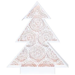 Windlicht Tree 34x9x40 Cm Weiss/kupfer Aus Metall