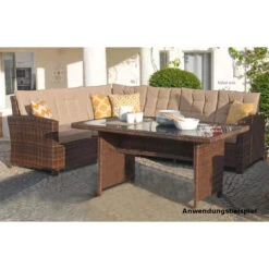 Sitzgarnitur Chiara Braun Aus Polyrattan Mit Passenden Polstern