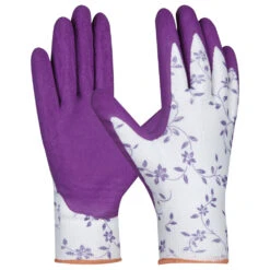 Handschuhe Flower Lila Größe 6 Aus Polyester Mit Blumenmotiv