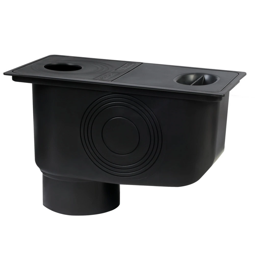 Regensinkkasten Für Fallrohre Ø50-110 Mm PP-Kunststoff Schwarz