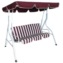 Hollywoodschaukel 3-Sitzer Florida 170 X 110 X 153 Cm WeiĂ/bordeaux