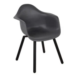 Gartensessel Montreux In Grau Mit Mattschwarzen Stahlgestell