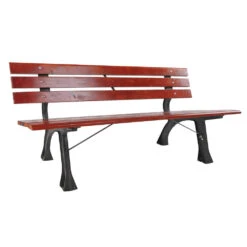 Parkbank 3-Sitzer Aus Kiefernholz Mit Gusseisernen Beinen