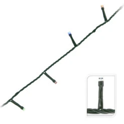 LED-Lichterkette Mit 180 Kaltweißem Und Buntem LEDs, 8 Funktionen Und Timer