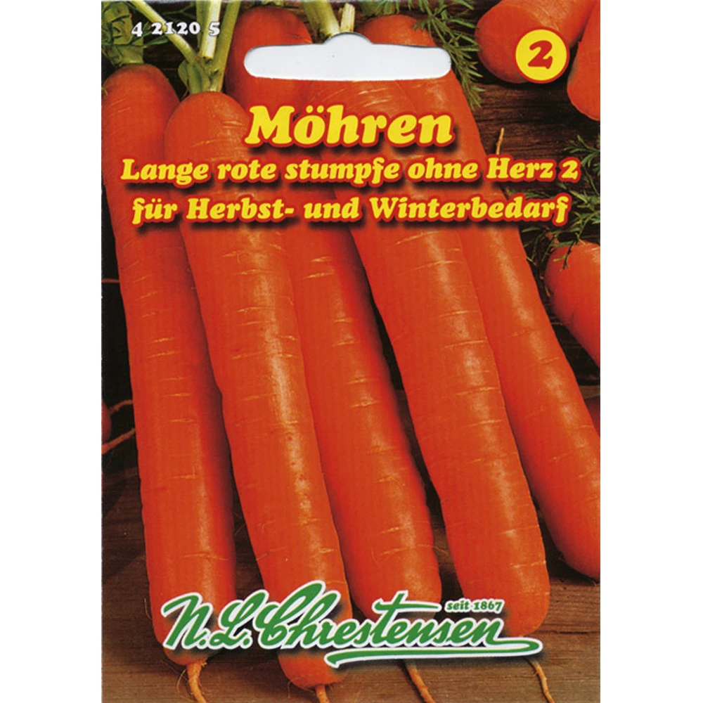 Saatgut Lange Rote Stumpfe Speisemöhre, Für Ca. 75 M²