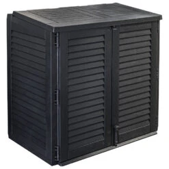 MĂŒlltonnenbox Aus Kunststoff In Grau, FĂŒr Zwei MĂŒlltonnen Je 120 Liter