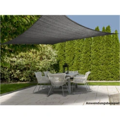 Sonnensegel 3x3m In Grau Aus Polyethylen