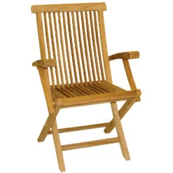 Teakholz Klappsessel 58 X 89 X 56 Cm Mit Armlehnen Naturbelassen